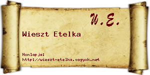 Wieszt Etelka névjegykártya